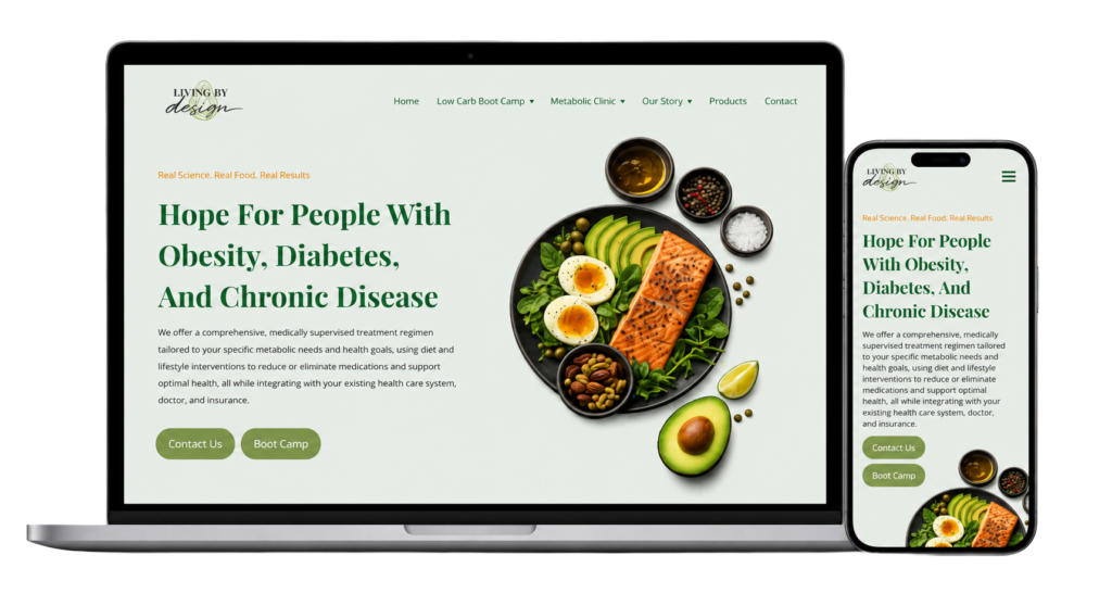 Living by Design Image of Site on Laptop and Mobile
